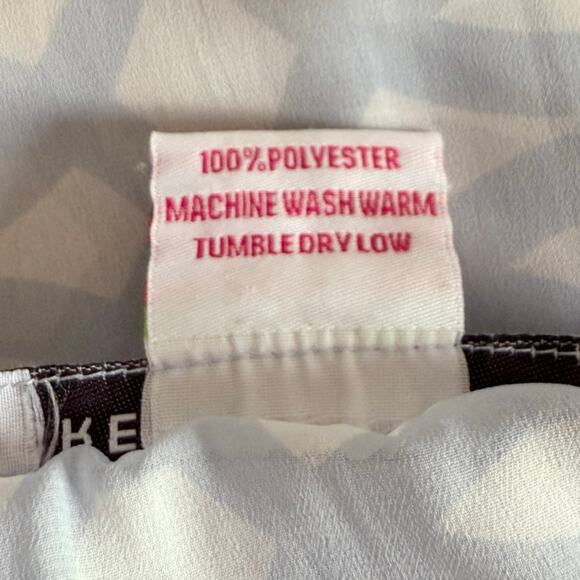 Gretchen Scott Button Up Shirt Sheer Size Small Light Blue & White Geometric - Picture 4 of 7